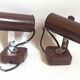 Pair of 70s dark brown adjustable wall lights
