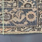 Distressed turkish runner 390x62 cm wool vintage tribal rug