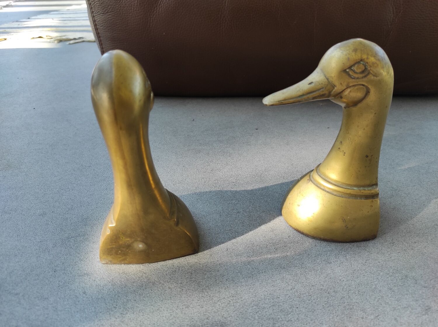 Paire de canards en laiton serre-livres