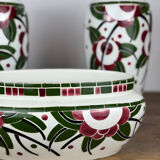 Art Deco - Lunéville mantelpiece set with vases and planter