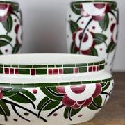 Art Deco - Lunéville mantelpiece set with vases and planter