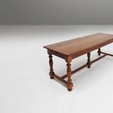 French rustic solid oak dining table 1930