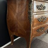 Bordeaux inlaid chest of drawers with marble and bronze ornament