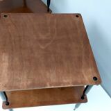 Square Walnut Coffee Table Model "T8" by Vico Magistretti for Azucena, Italy