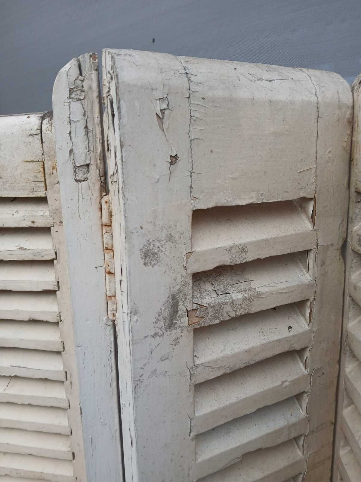 Set of 10 vintage wooden double shutters.