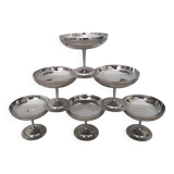 Chrome-plated stainless steel dessert bowls Jean Couzon