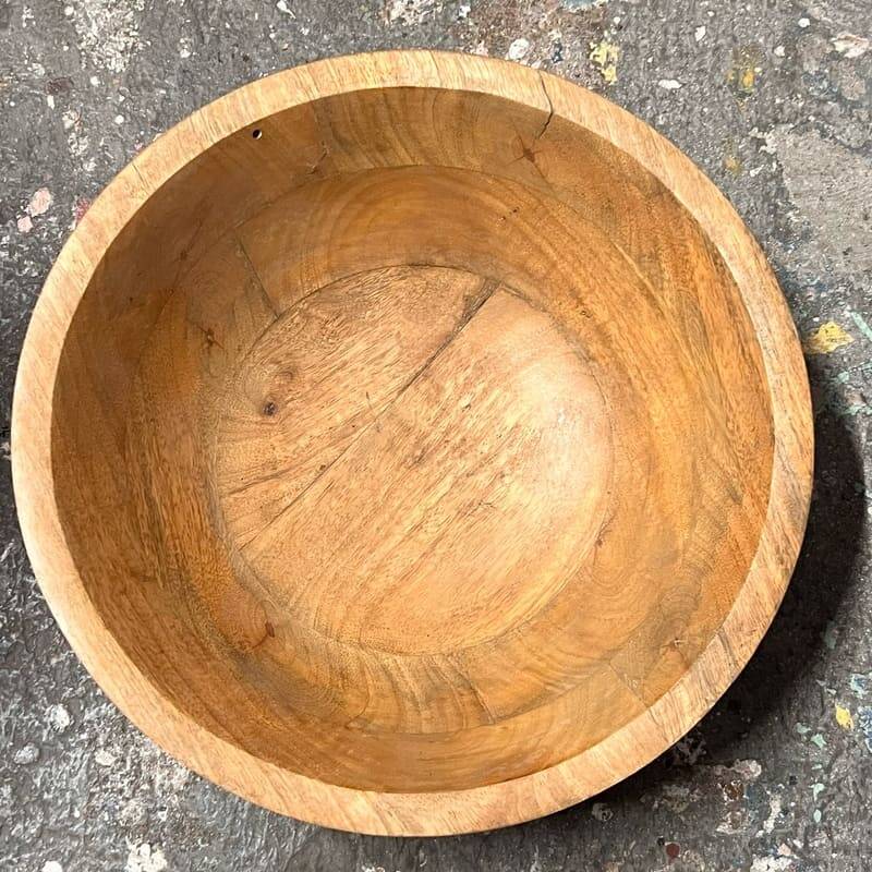 Conical shaped wooden salad bowl