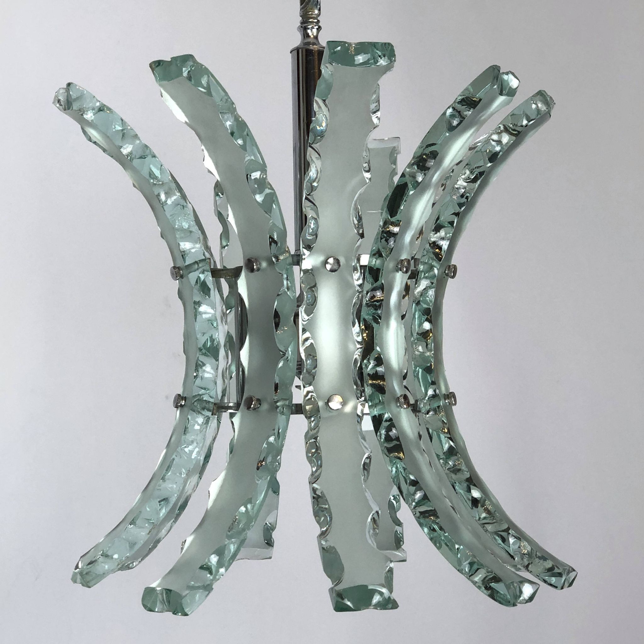 Mid-century Italian cut glass chandelier by Zero Quattro
