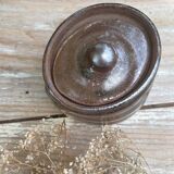 Pot and its lid in glazed stoneware