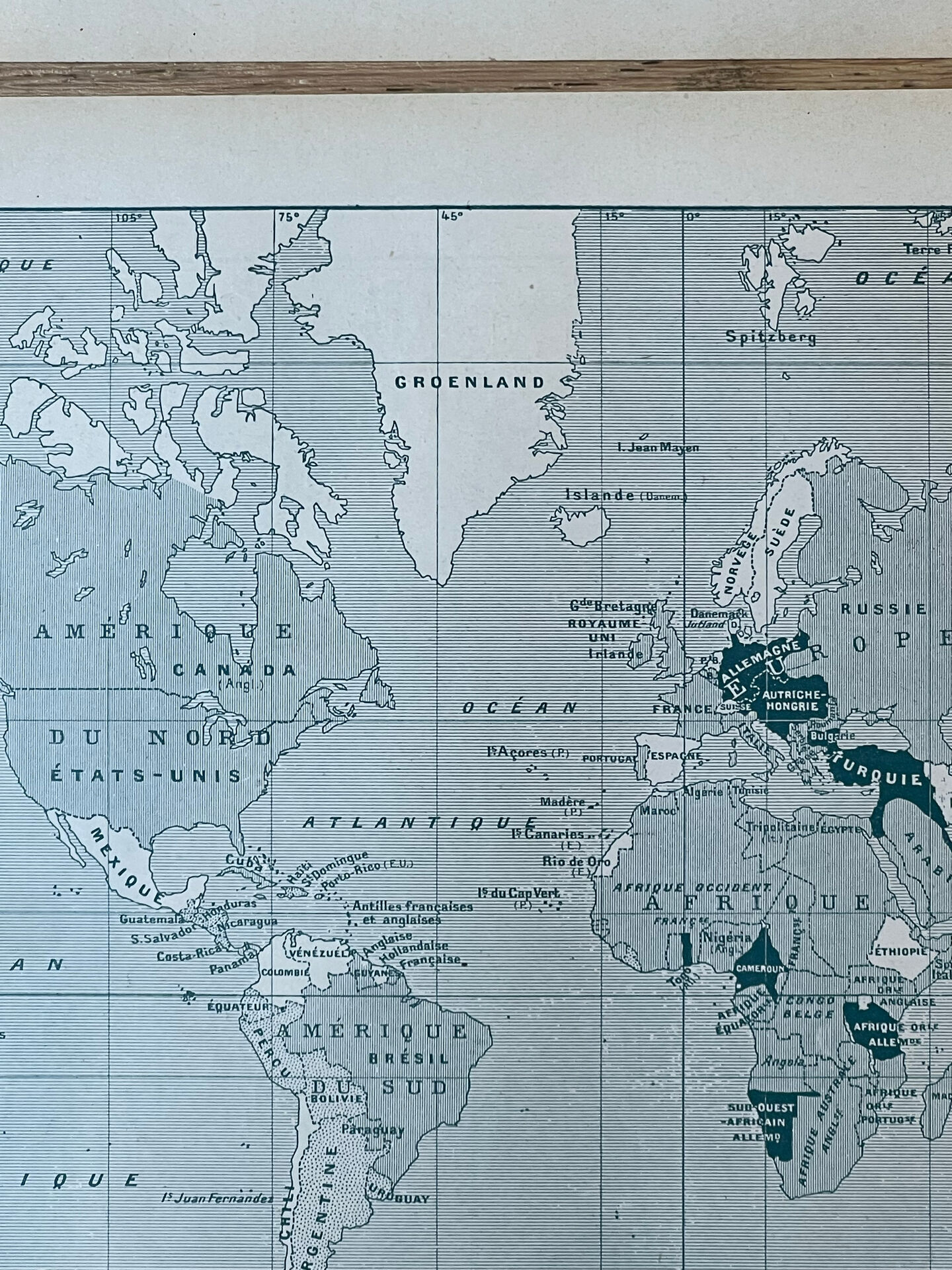 Set of 2 "Great War" maps - Europe and World Map 18x29cm