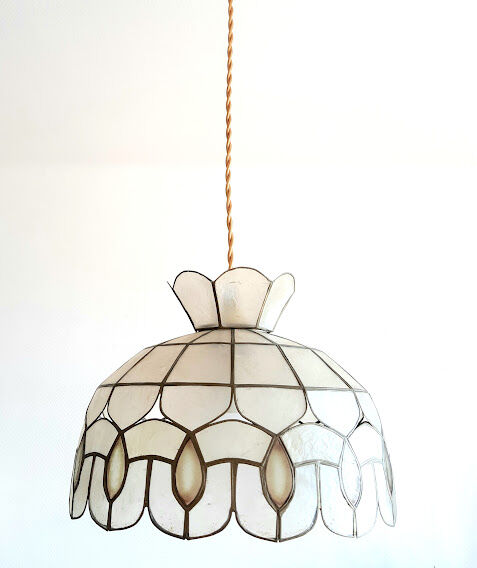 Suspension in art deco mother-of-pearl with drops