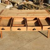 Old fir farmhouse table - 4 drawers