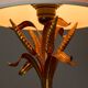 Gold metal table lamp with wheat pattern, mid-20th century.
