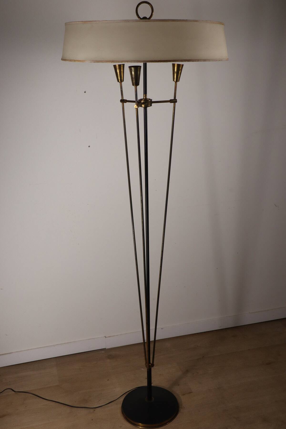 Vintage Arlus floor lamp in metal and brass, 1960