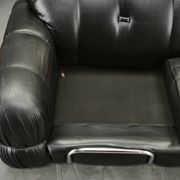 1970s Italian Two-Seat Sofa by Adriano Piazzesi in Chrome and Leatherette