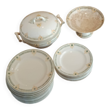 Longwy earthenware dinner service, Longpré pattern, 1895