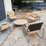 Set 4 armchairs and coffee table