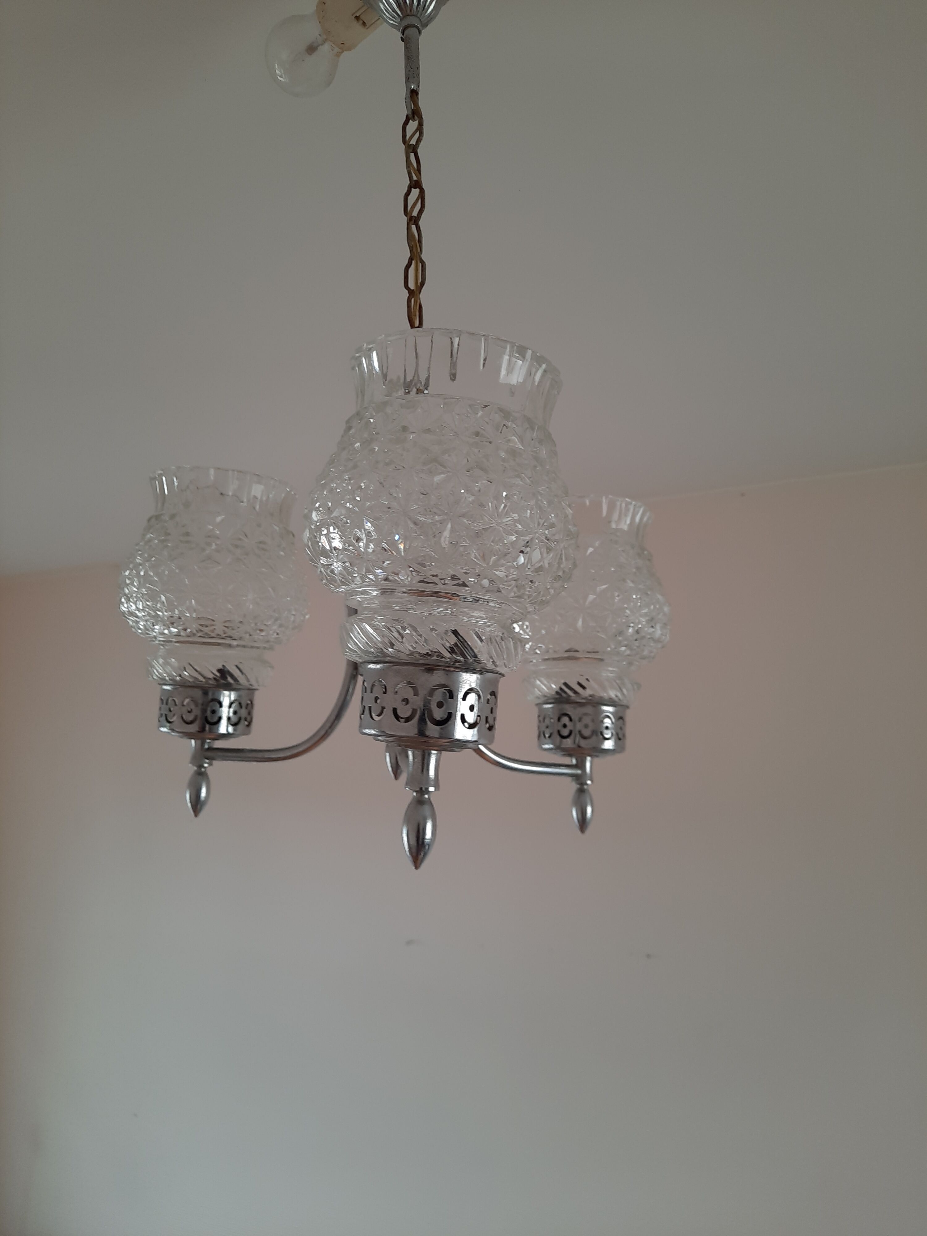 Vintage chandelier with 3 burners 50 years