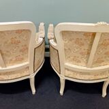 Pair of Louis XV style Bergère armchairs