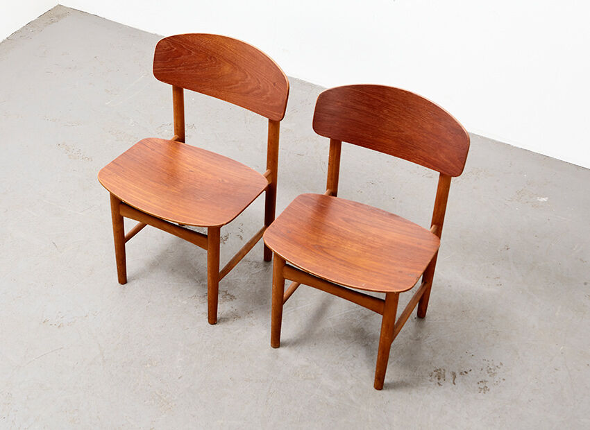 Borge Mogensen Pair of 122 Dining Chairs for Soborg Denmark 1951