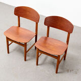 Borge Mogensen Pair of 122 Dining Chairs for Soborg Denmark 1951
