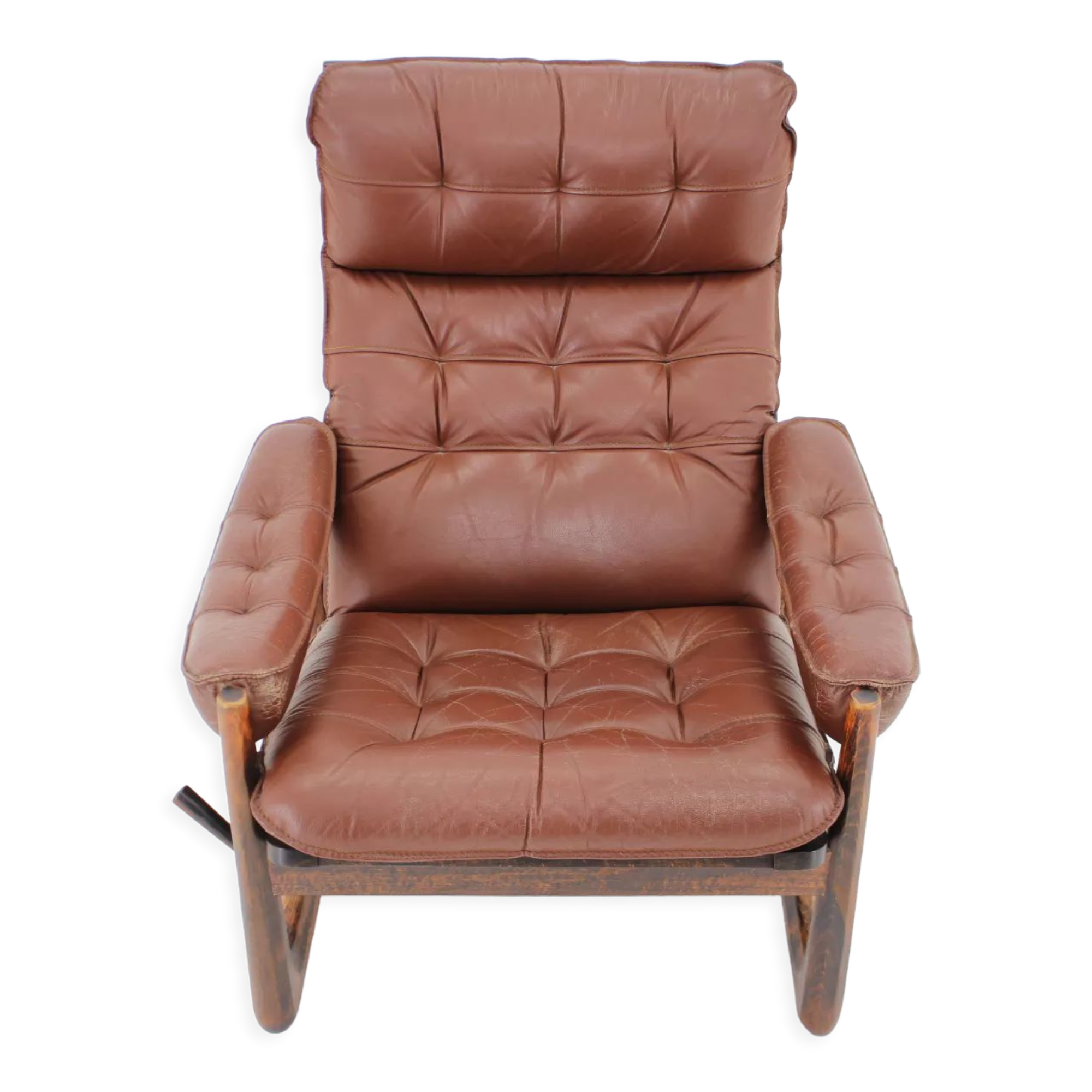 1960s adjustable leather armchair by Genega Mobler, Denmark