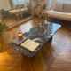 Minimalist design table in black marble Vintage Terrazzo