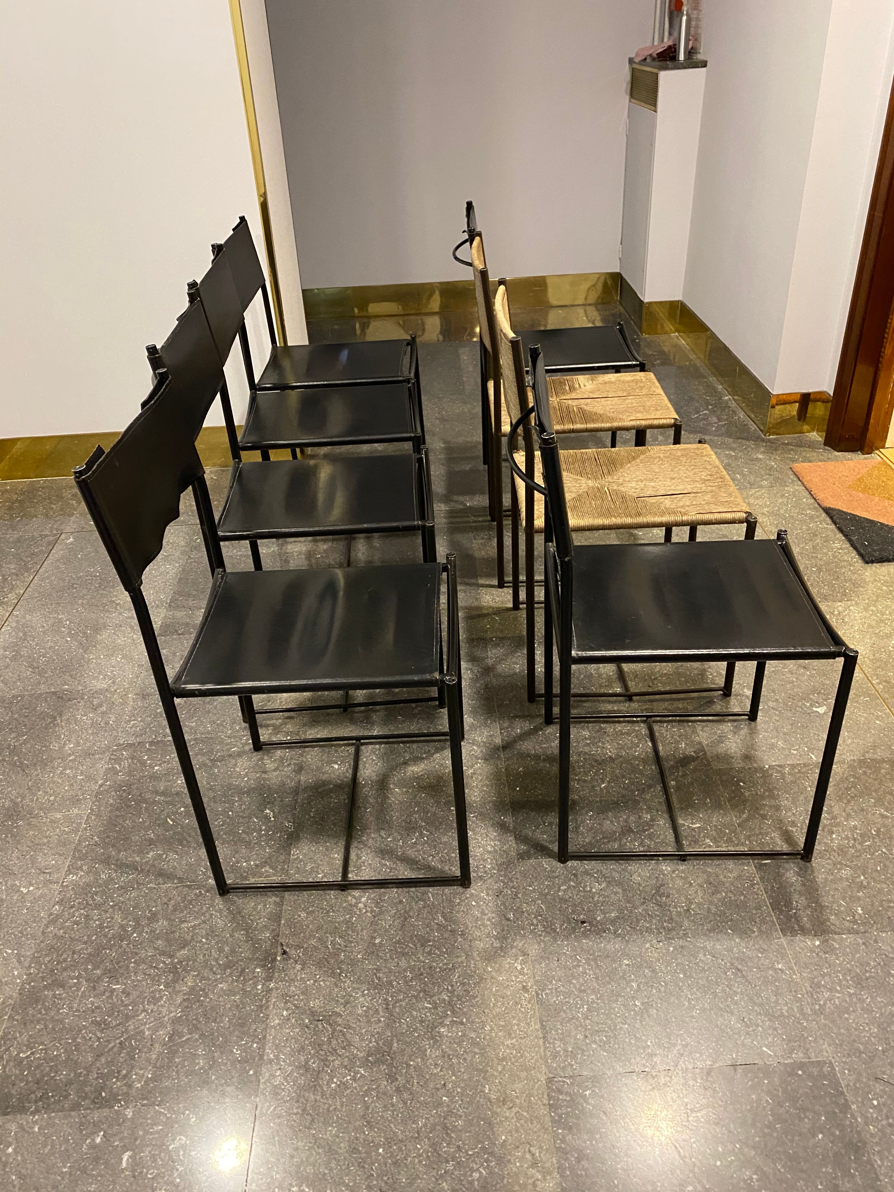 8 spaghetti chairs "101" by Giandomenico Belotti, Alias