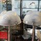 1921 - René Lalique - pair of "Dahlias" lamps in opalescent glass
