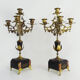 Pair of candelabra with 5 bronze branches and marble Napoleon III style. 19th