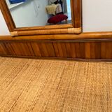 Coiffeuse bureau en rotin et bambou vintage