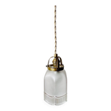 Glass portable lamp, 2 M braided fabric cable, porcelain rosette