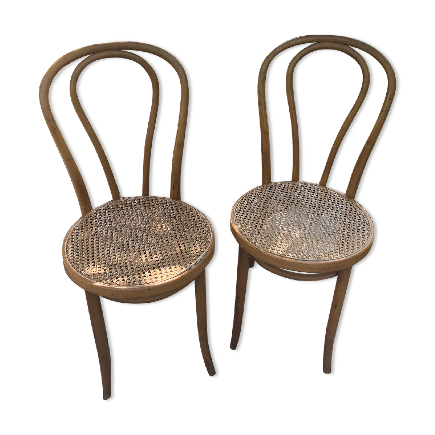 Pair of thonet canne bistro chairs