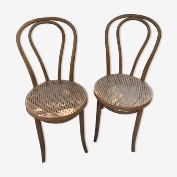 Pair of thonet canne bistro chairs