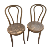 Pair of thonet canne bistro chairs