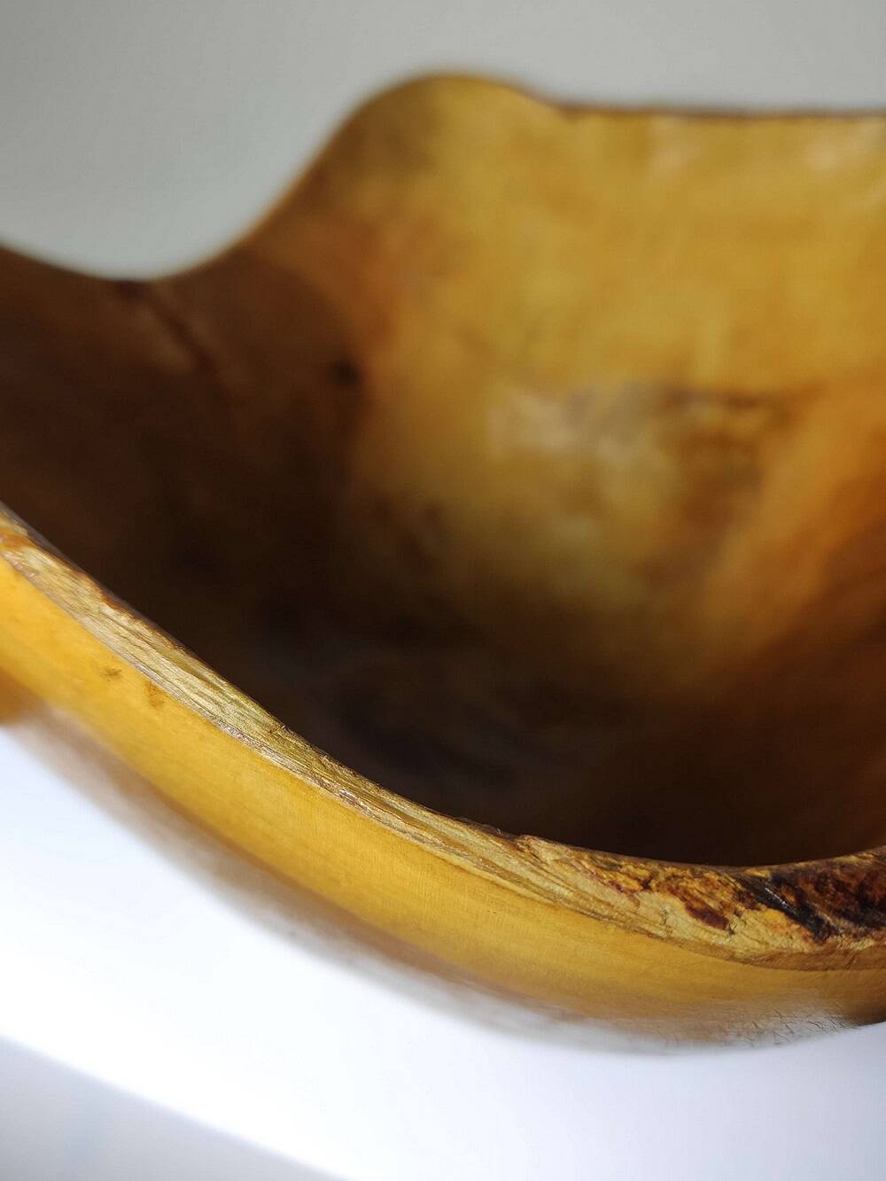 Large olive wood bowl Riviera brutalist craftsmanship circa 1950