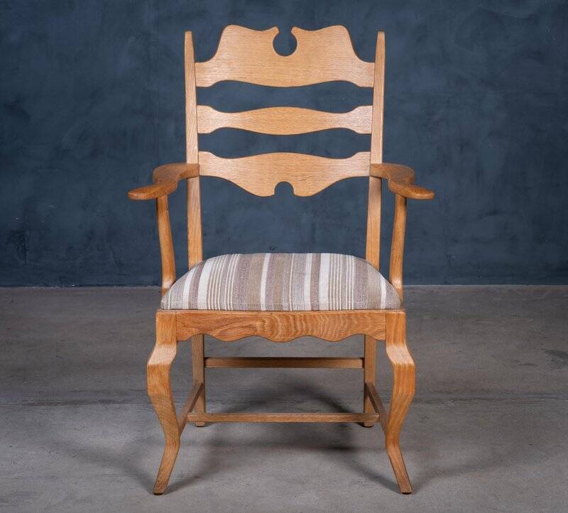 Mid-Century Modern Razorblade Armchair in Oak by Henning Kjærnulf, 1960s