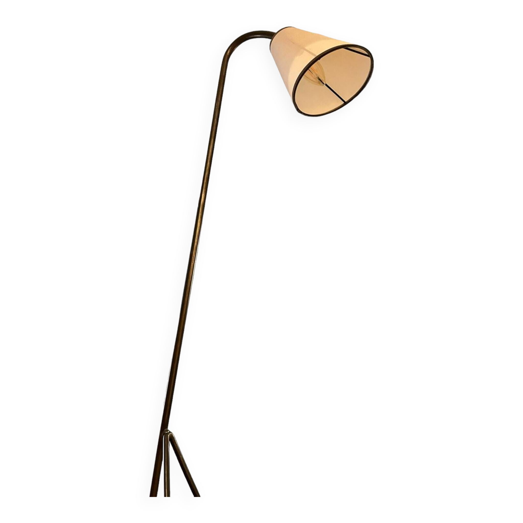LIX Floor lamp base in raw steel with Caravan lampshade