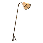 LIX Floor lamp base in raw steel with Caravan lampshade