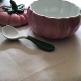 Soup slurry pink pumpkin with its ladle