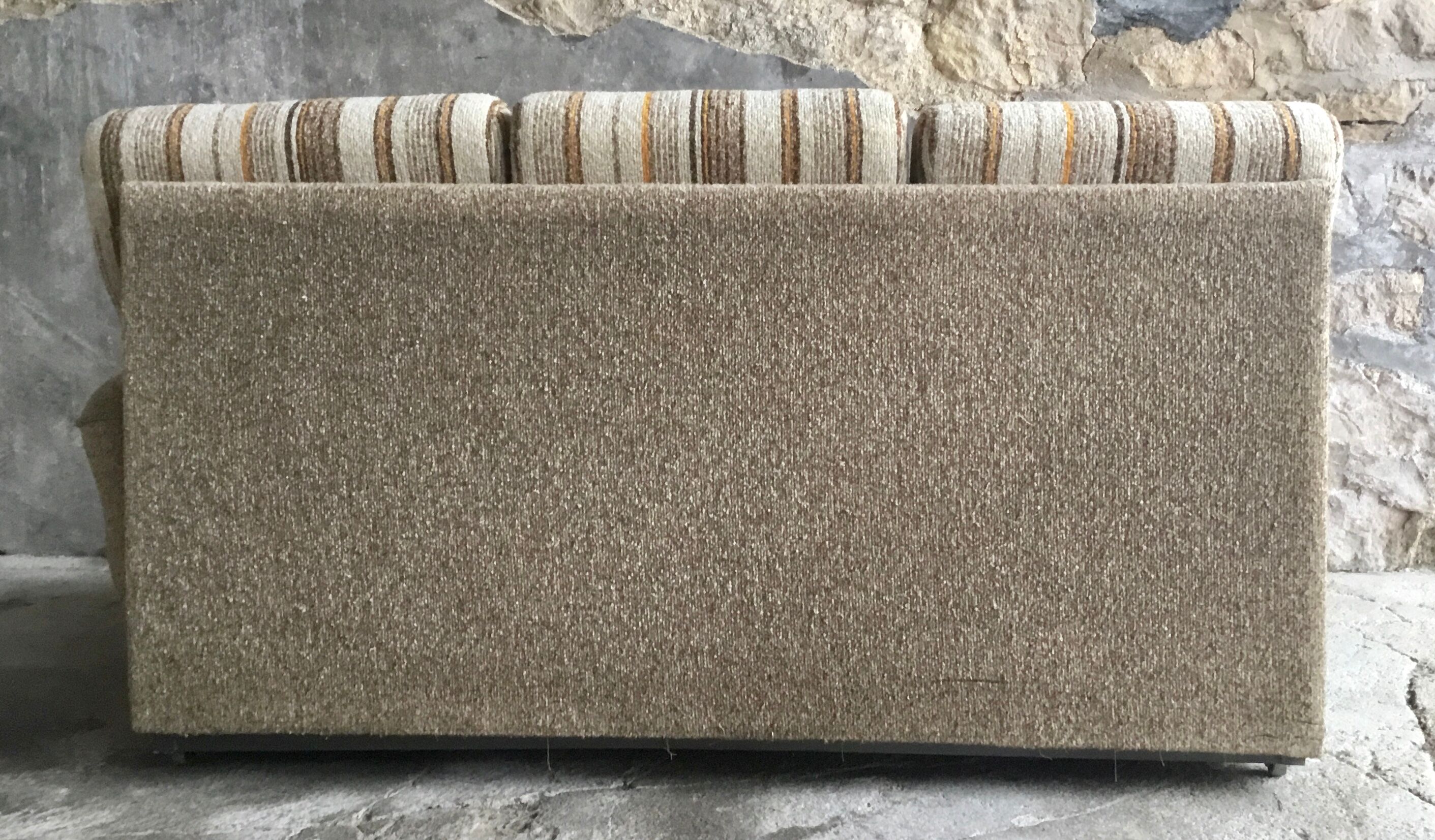 Corner sofa convertible in antique wool brand GMC seats - design 1970