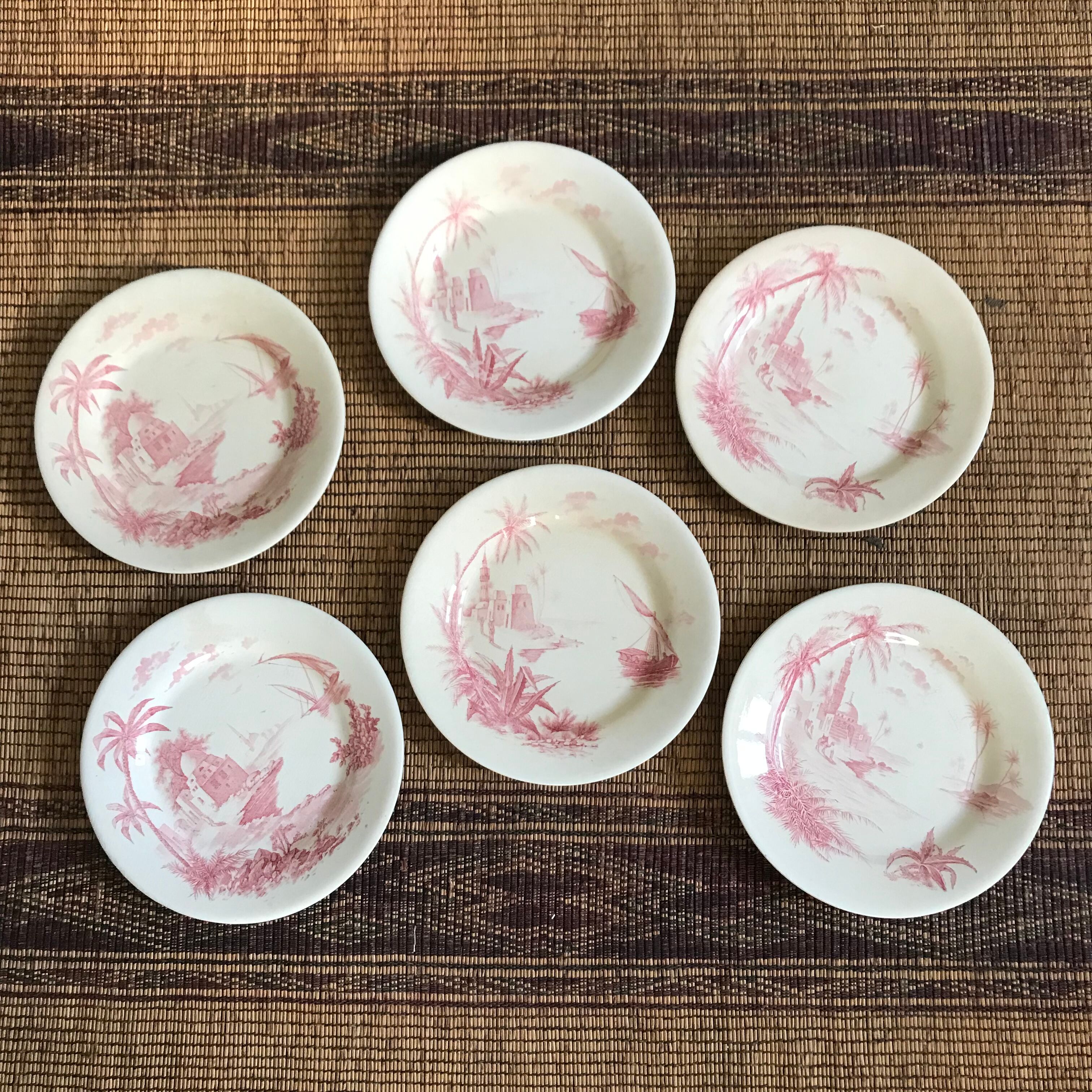 6 flat plates views of shabby pink orient