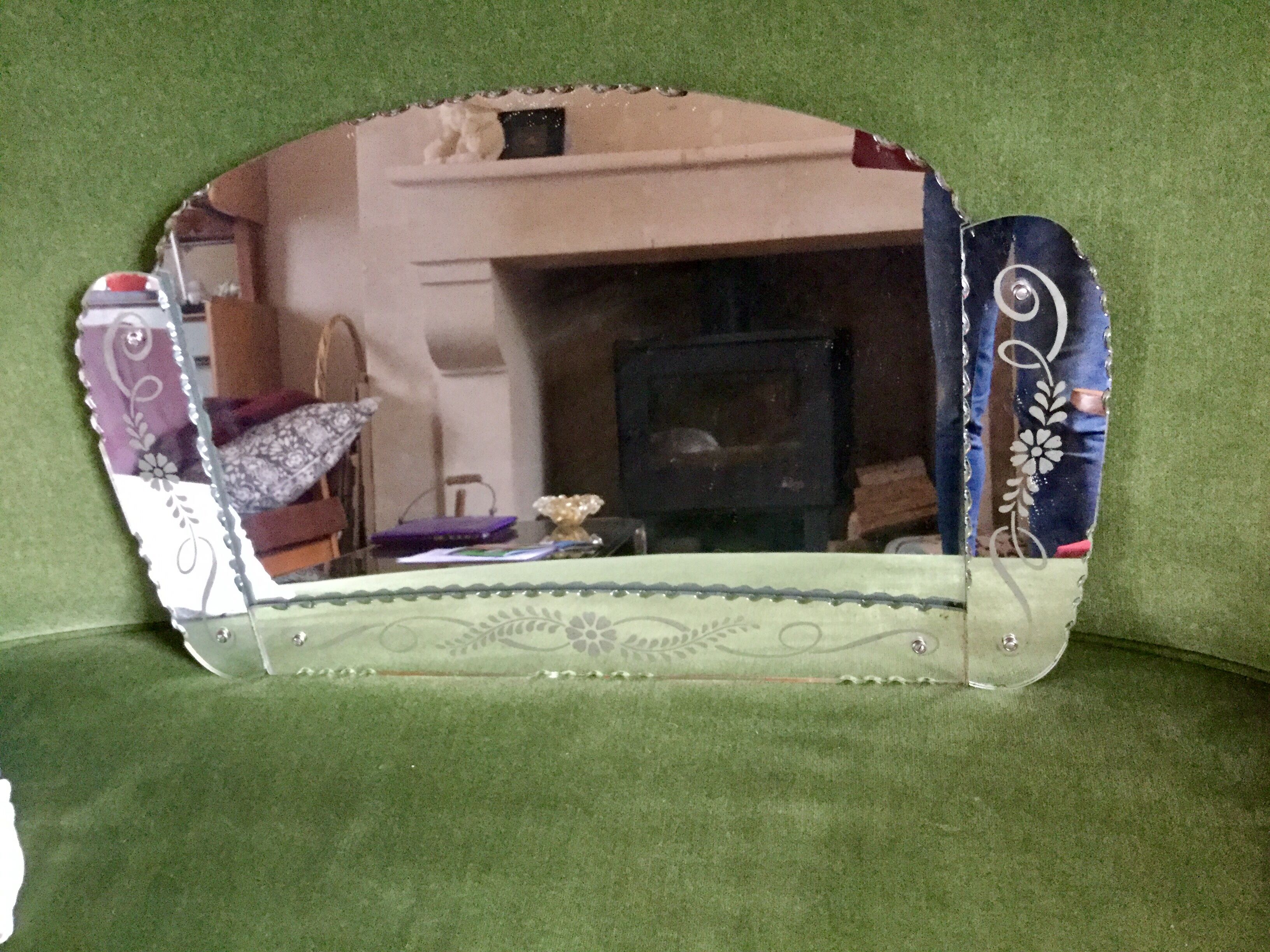 Former art deco mirror  63 x 39cm