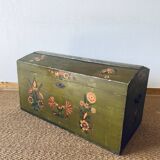Large antique trunk hand-painted décor