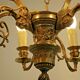 French victorian brass 6 light cherub chandelier with floral decoration