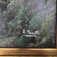 Old painting oil painting art landscape mountain forests alps marette