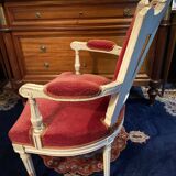 18th century Louis XVI red velvet cabriolet armchair