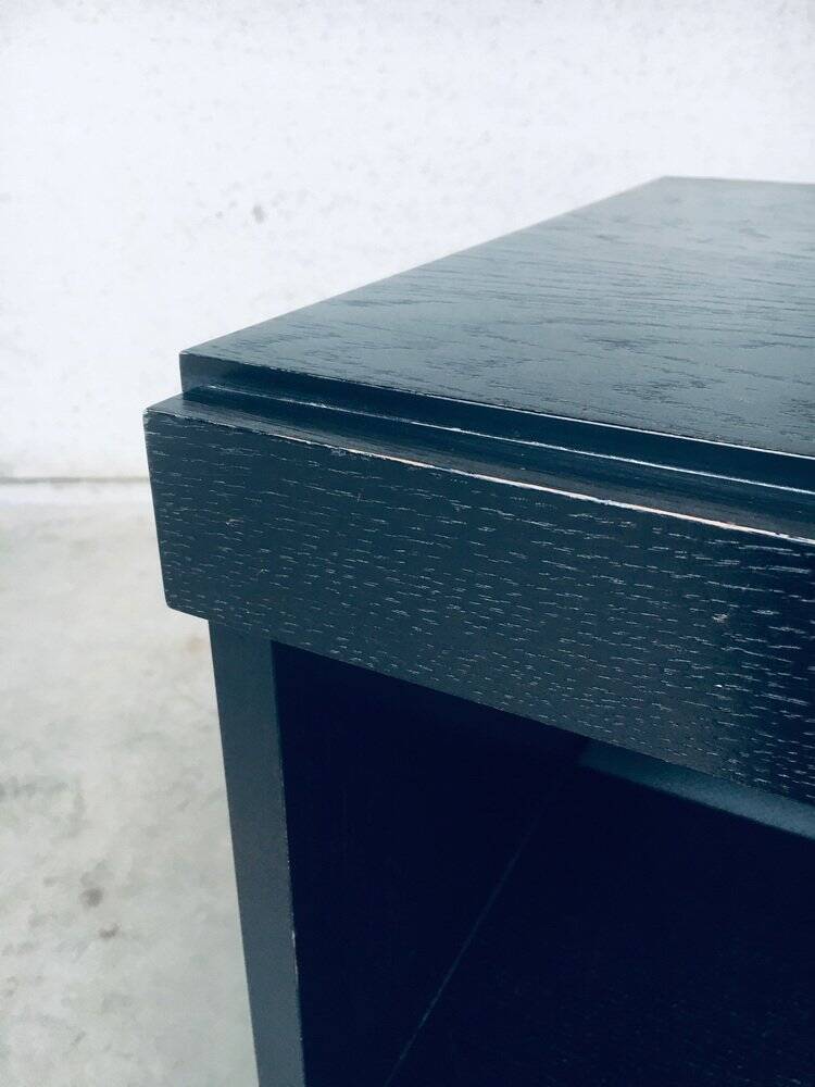 Brutalist Black Ebonised Dry Bar Cabinet, Belgium, 1970s