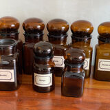 Set of 7 jars, spice apothecary jars