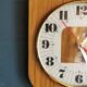 Vintage formica clock square silent wall pendulum "Jaz white wood"